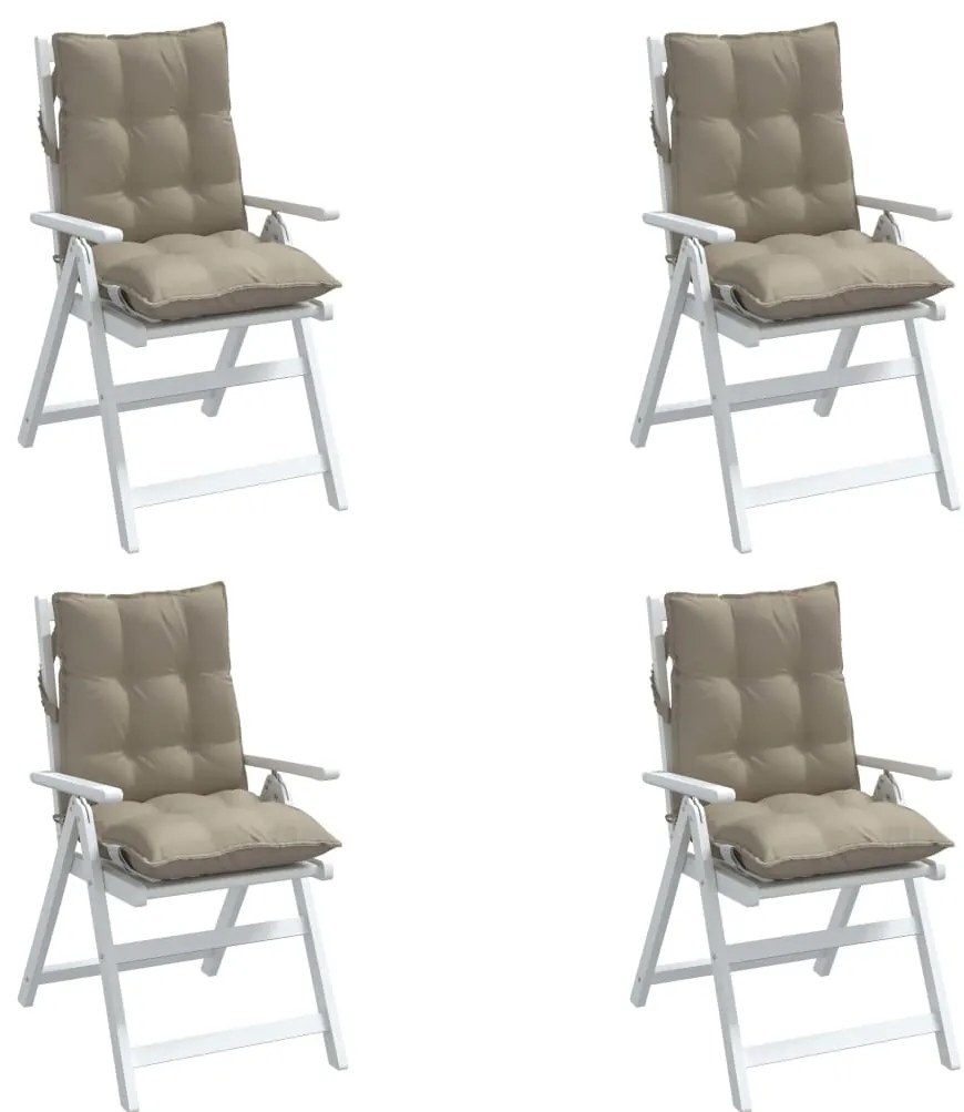 Almofadões cadeira encosto baixo 4 pcs oxford cinza-acastanhado
