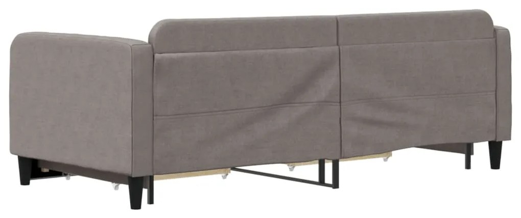 Sofá-cama c/ gavetão/gavetas 90x200 cm tecido cinza-acastanhado