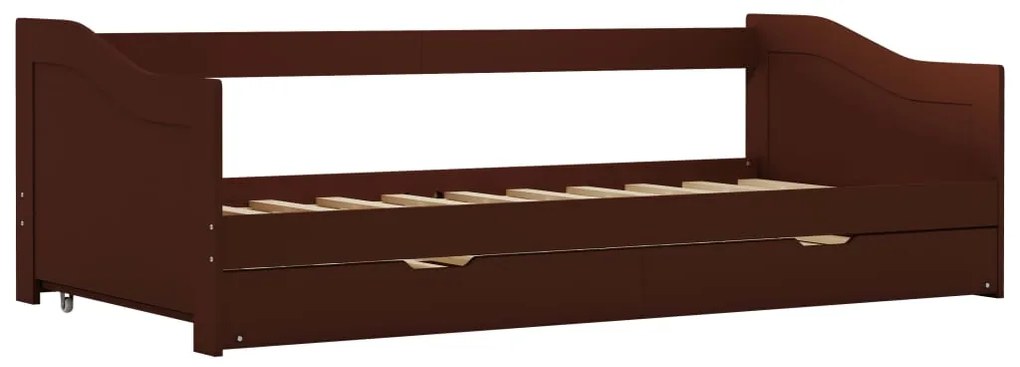 Estrutura sofá-cama de puxar 90x200 cm madeira pinho castanho
