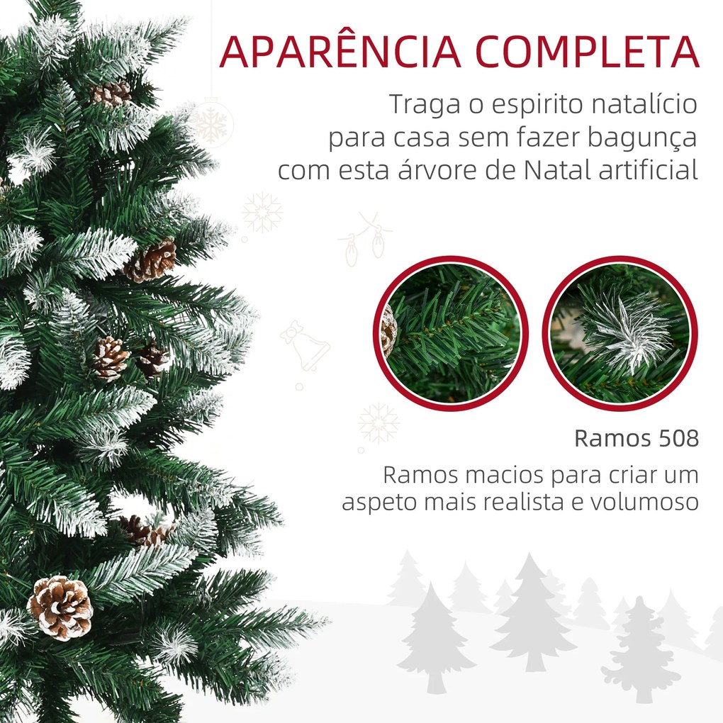 Árvore de Natal Artificial com Neve 180 cm 508 Ramos Realistas 49 Pinh