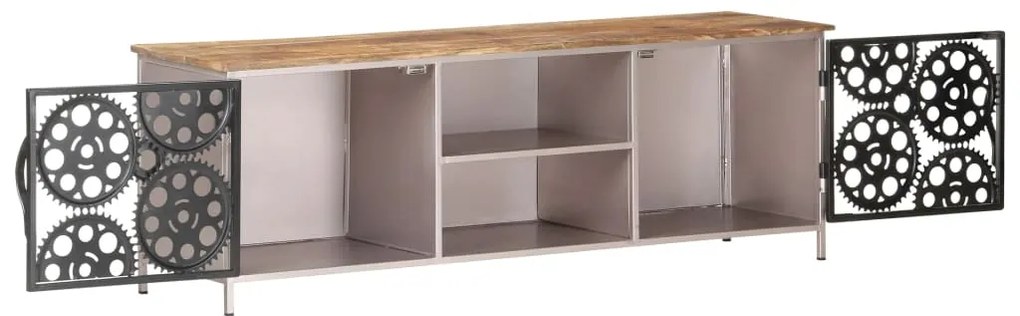 Móvel de TV 120x30x40 cm madeira de mangueira áspera