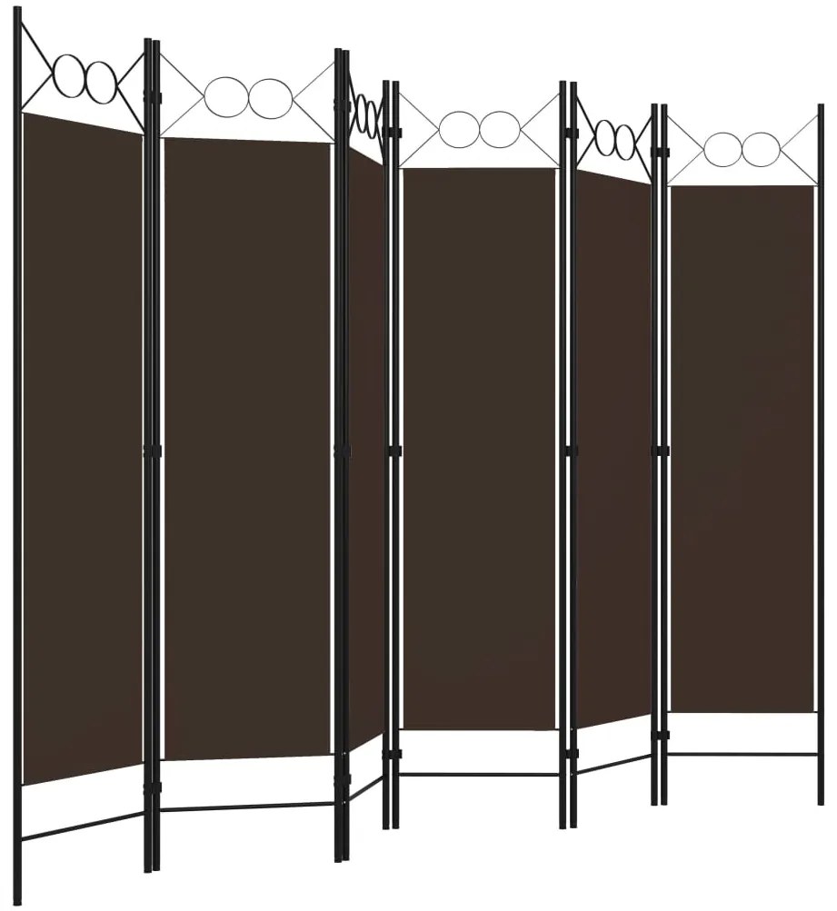Divisória de quarto com 6 painéis 240x180 cm castanho
