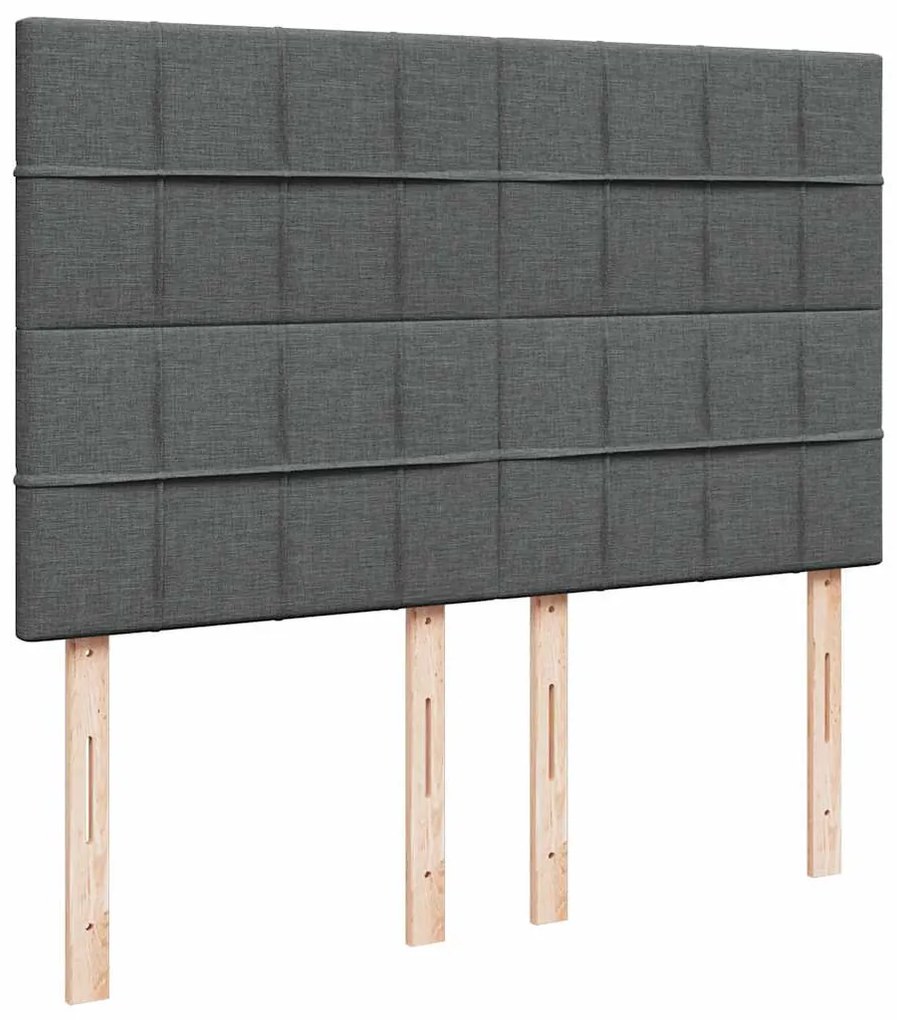 Estrutura de cama otomana com colchão 140x190cm cinzento escuro