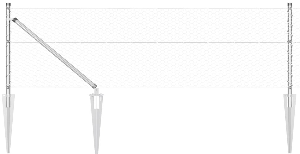 Cerca Hexagonal vidaXL 0.6x50 m Aço Galvanizado