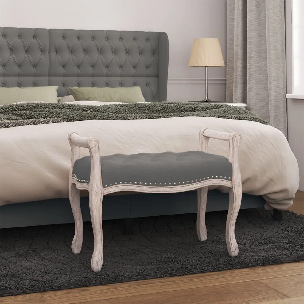 344430 vidaXL Banco 80x45x60 cm tecido cinzento-escuro