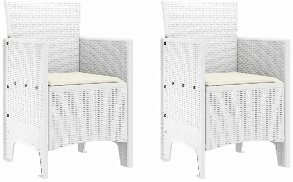 Conjunto de Jantar para Jardim 3 pcs Branco 100 x 100 x 73 cm