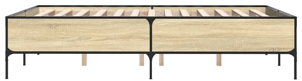Estrutura de cama 140x190 cm derivados madeira/metal