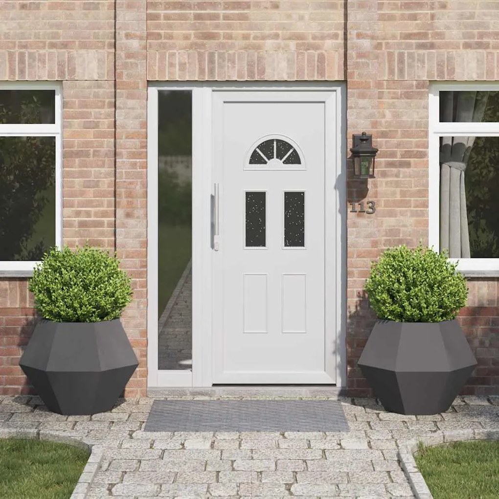 vidaXL Floreira 2 pcs Preto 75 x 75 x 60 cm Aço