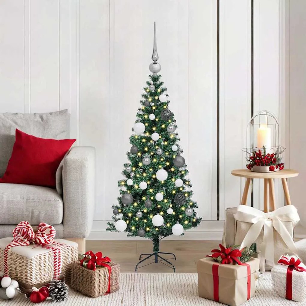 vidaXL Árvore de Natal Artificial Pré-iluminada Verde 120 cm