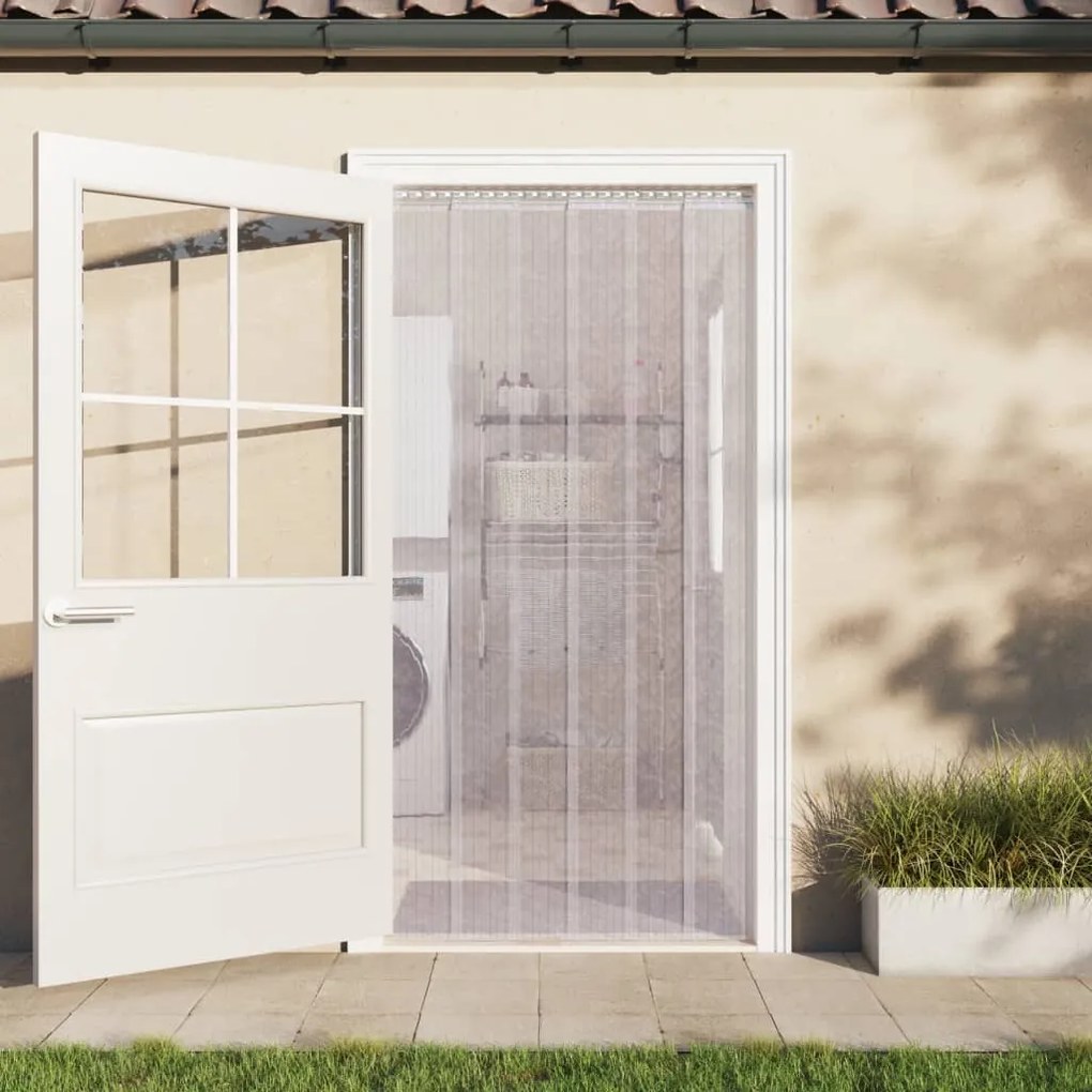 153861 vidaXL Cortina de porta 200 mm x 1,6 mm 25 m PVC transparente