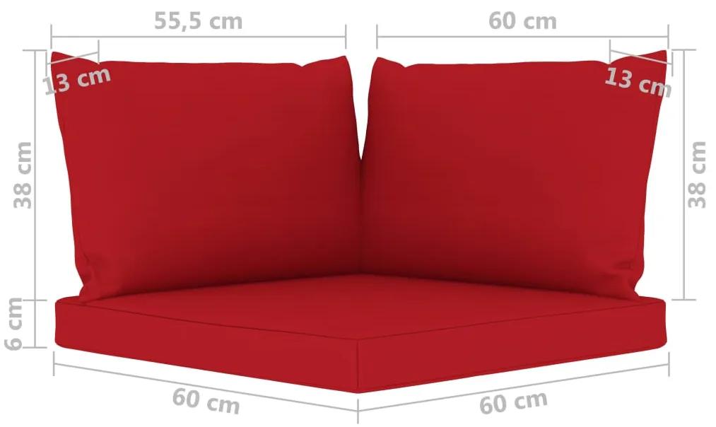 Sofá de jardim com 4 lugares almofadões vermelho