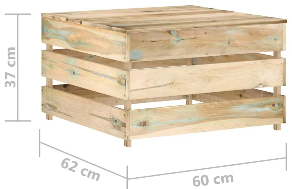 2 pcs conjunto lounge de jardim em paletes pinho impregnado