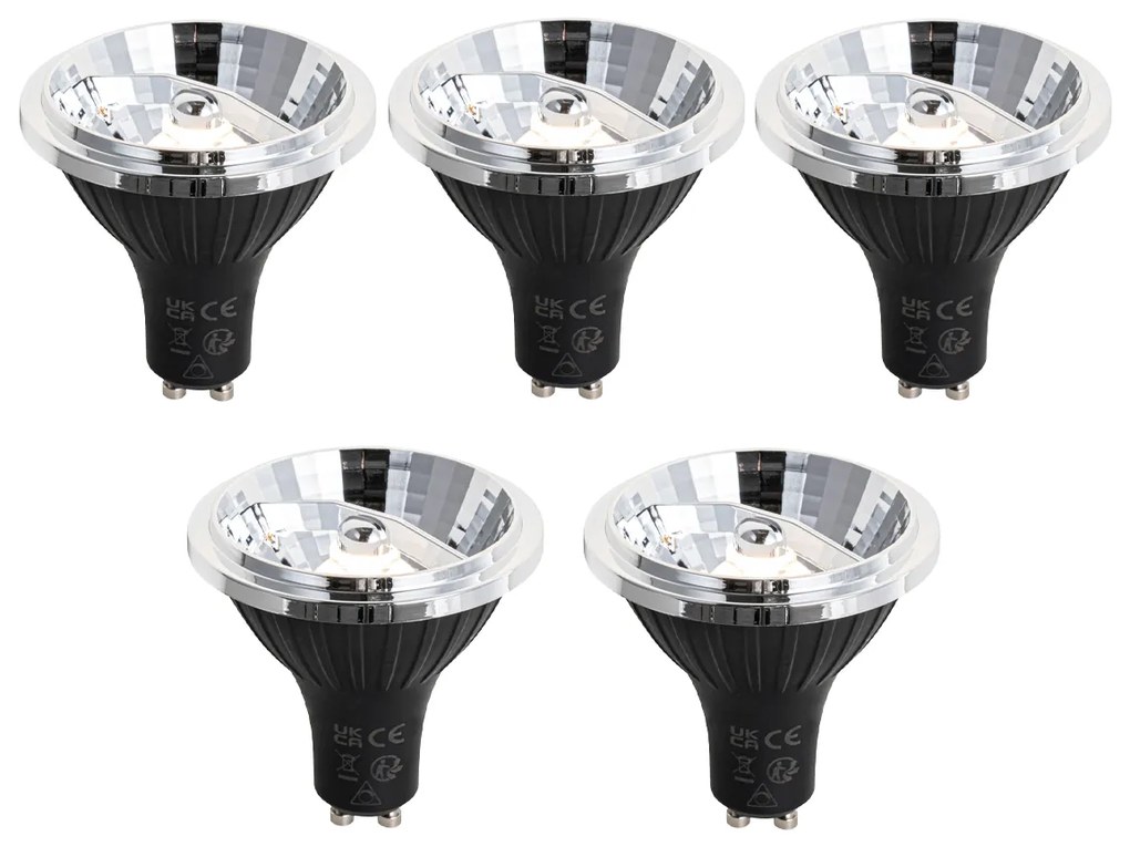 Conjunto de 5 lâmpadas LED GU10 reguláveis em 3 níveis 70mm 6.5W 600lm 2700K
