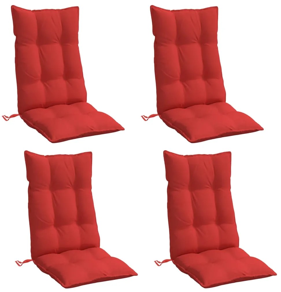 Almofadões p/ cadeira encosto alto 4 pcs tecido oxford vermelho