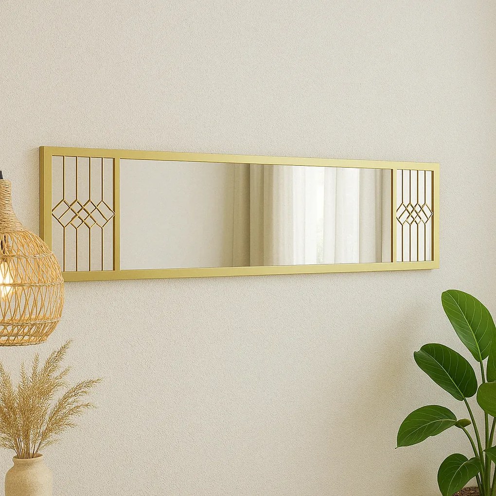 Espelho ELOISE – 120x2x29,5 cm – Bilaminado Mármore Branco com Detalhe