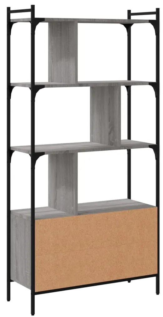 Estante c/ portas 76,5x30x154,5 cm deriv. madeira cinza sonoma