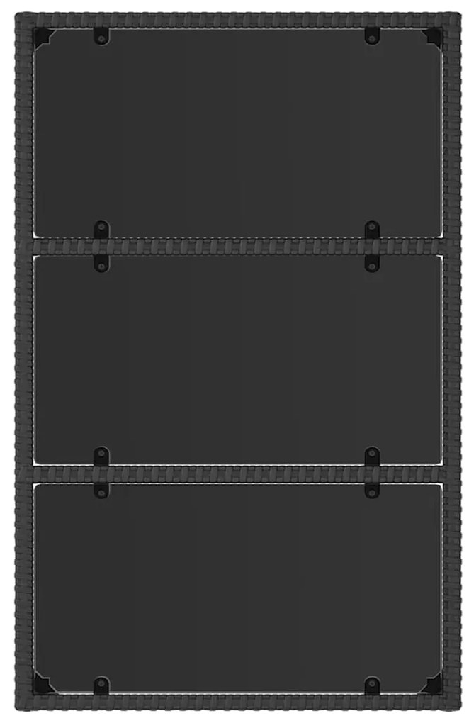 4 pcs conjunto lounge de jardim c/ almofadões vime PE preto