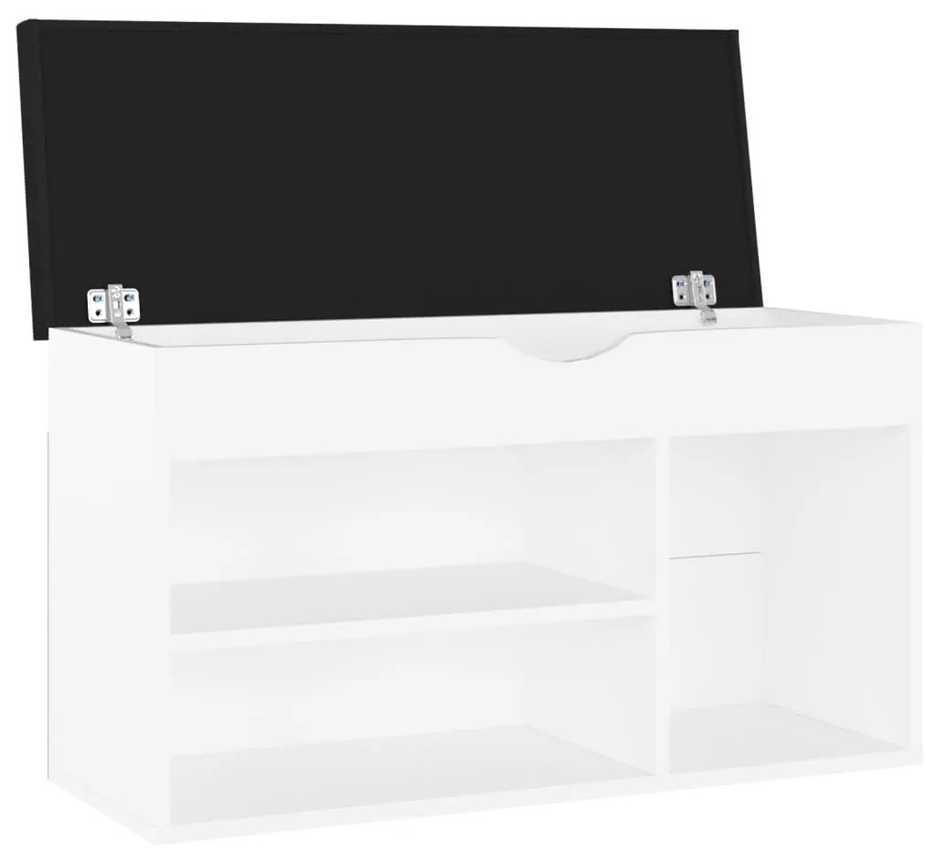 Banco sapateira + almofadão 80x30x47 cm contraplacado branco