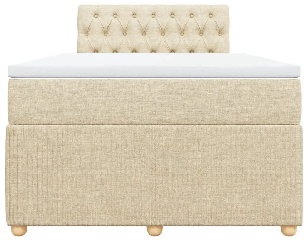 Cama boxspring com colchão 120x190 cm tecido cor creme