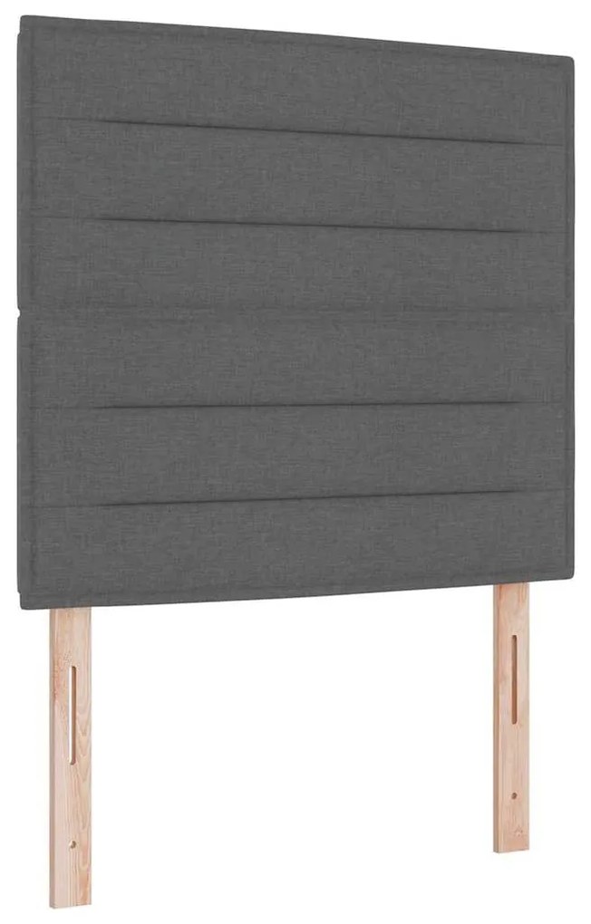Cama com Molas com Colchão e Banco Cinza Escuro 120x190 cm Tecido
