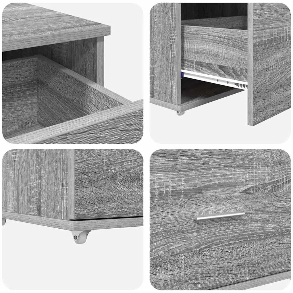 Mesa Sonoma cinzento 131.5 x 50 x 106.5 cm Madeira processada