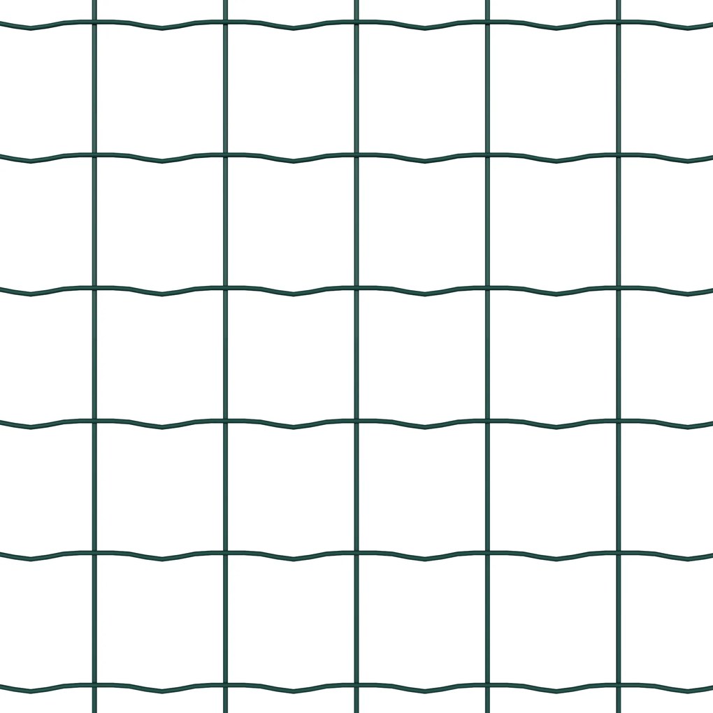Cerca Euro com 13 Postes 0.6x25 m Aço Galvanizado Verde
