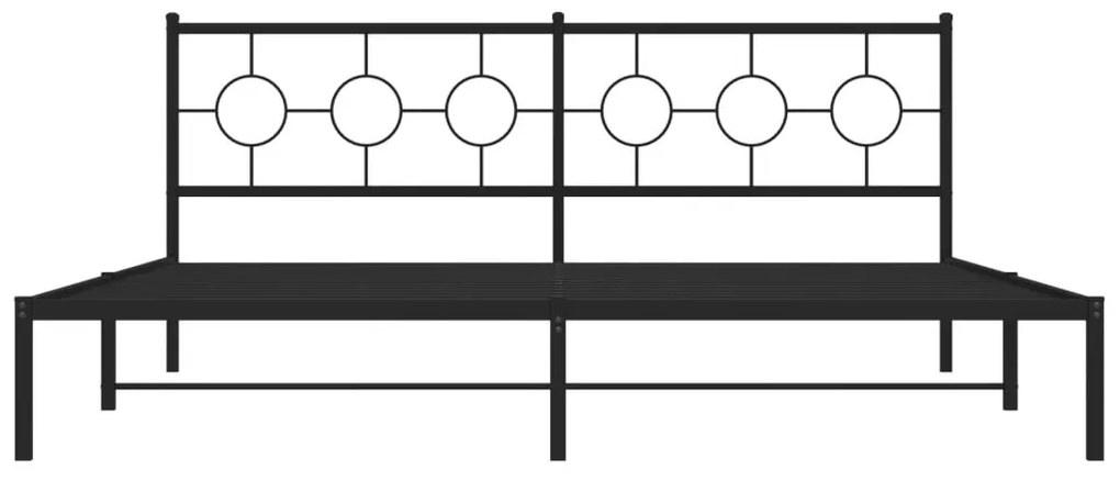 Estrutura de cama com cabeceira 200x200 cm metal preto
