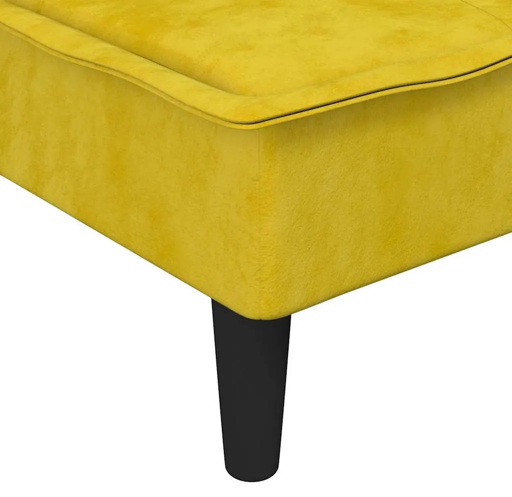 Sofá-cama em forma de L 255x140x70 cm veludo amarelo