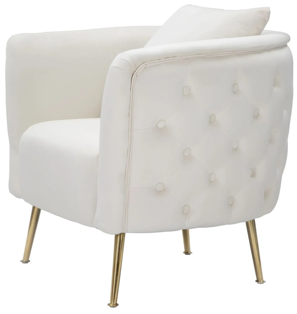 POLTRONA BUCAREST 76X74X73 CM CREME E DOURADO