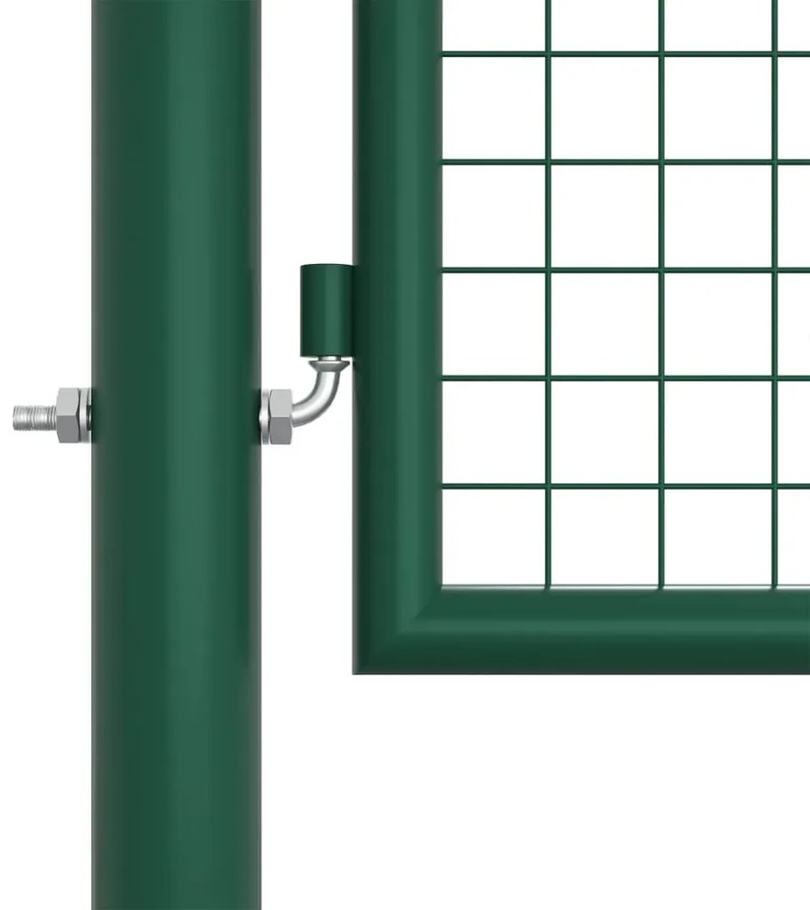 Portão de jardim em rede 390x125 cm aço verde