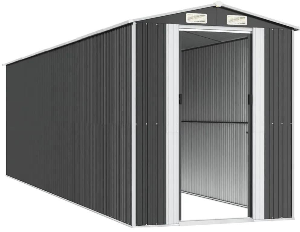 Abrigo de jardim 192x689x223 cm aço galvanizado antracite