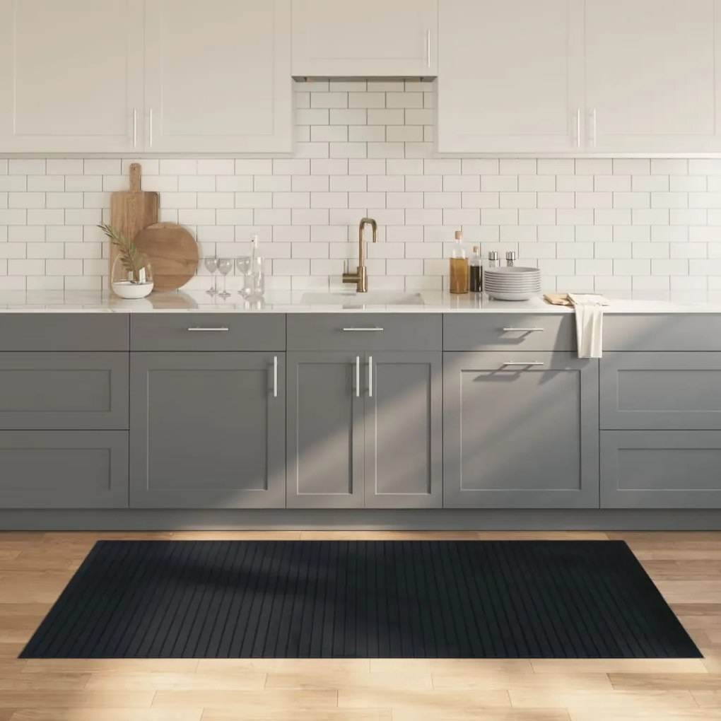vidaXL Tapete retangular 100x200 cm bambu cinzento