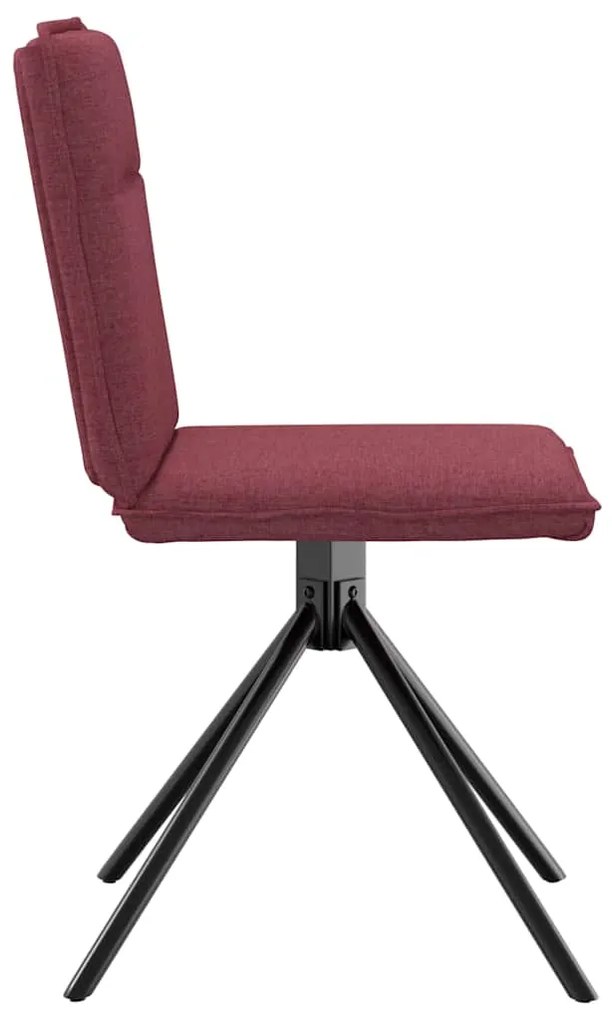 Cadeiras de jantar 2 pcs tecido vermelho tinto