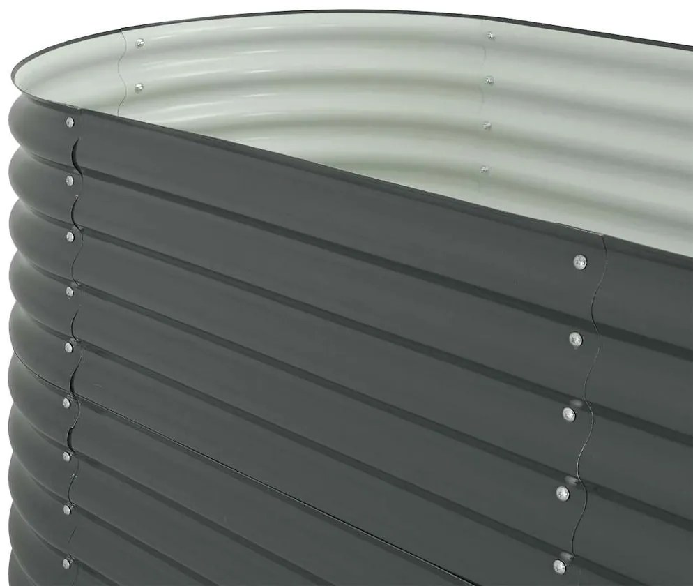 Canteiro elevado de jardim aço galvanizado 400x80x81cm cinzento