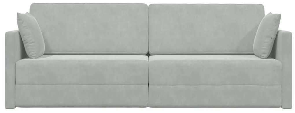 Sofá Cama de Chão 2-em-1 Cinza Claro 213x144x60 cm Veludo