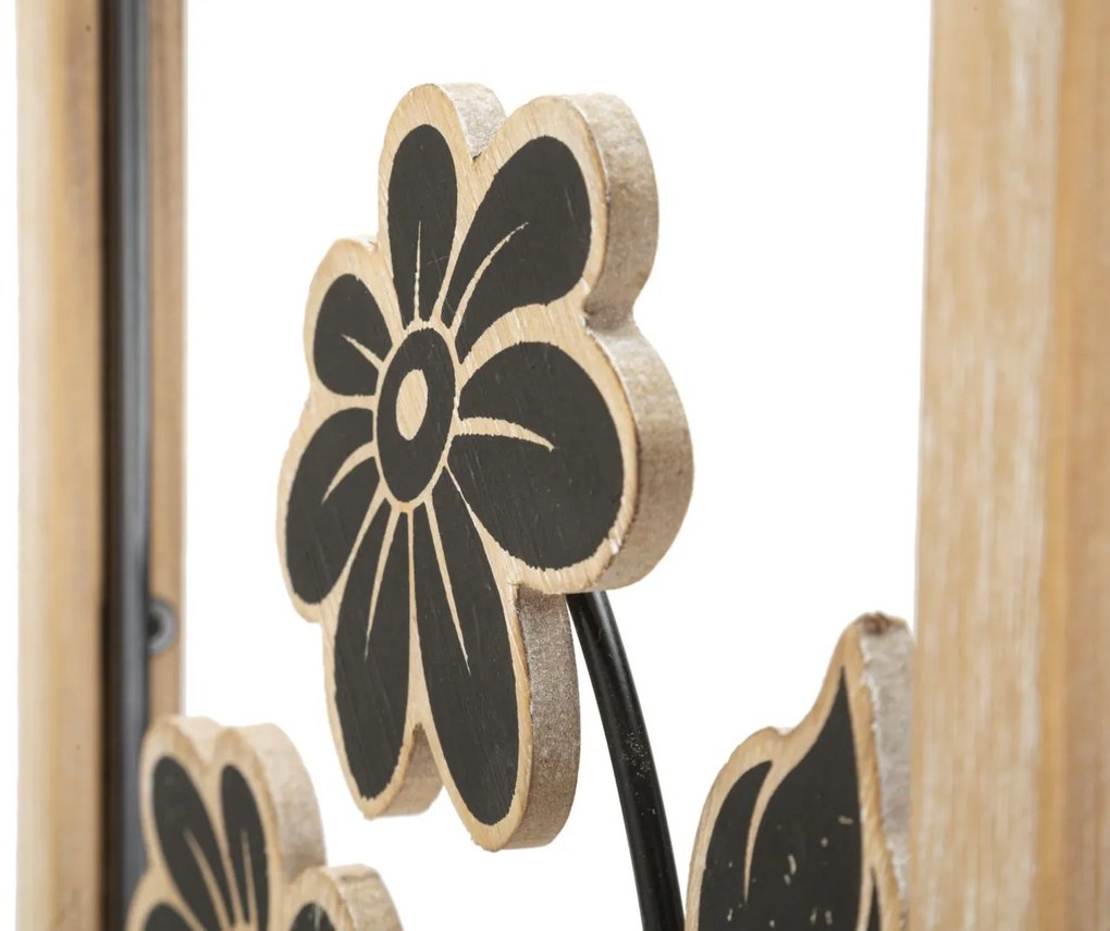 PAINEL DE PAREDE DE FERRO/MADEIRA GIRISH 30X2,5X60 CM CASTANHO E PRETO