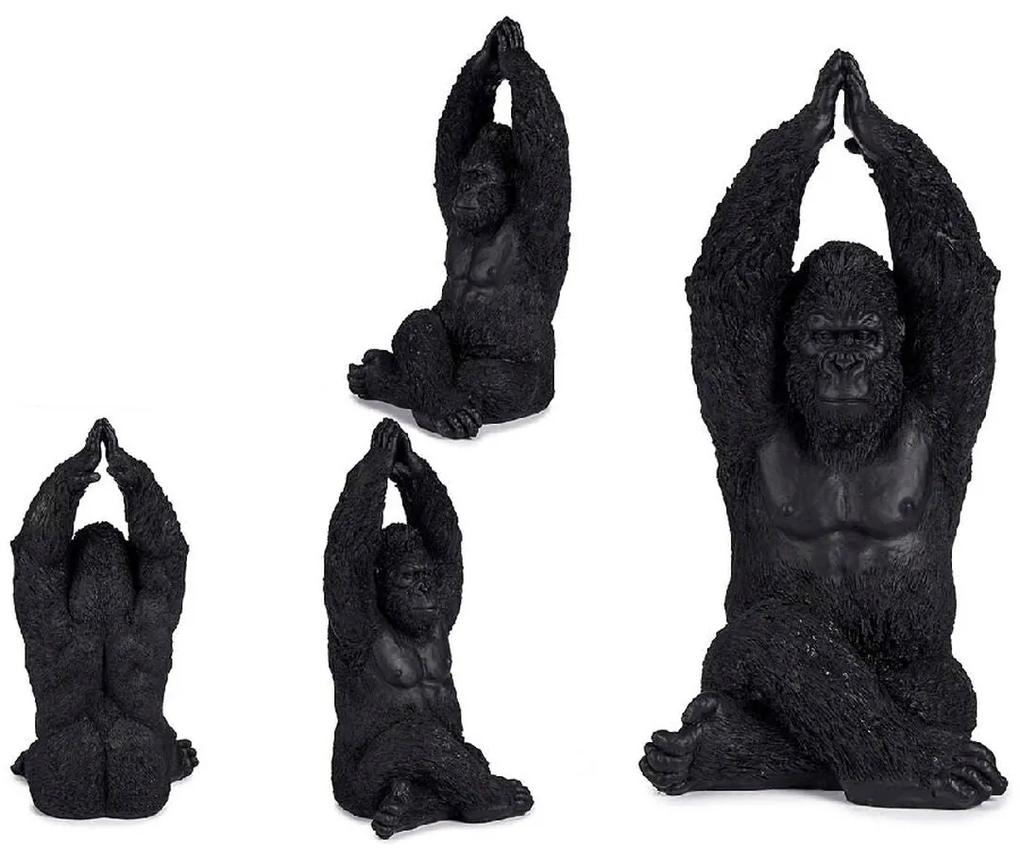 Figura Decorativa Gorila Preto Resina (18 x 36,5 x 19,5 cm)