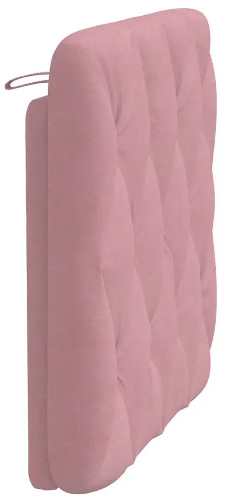 Almofadão de cabeceira 90 cm veludo rosa