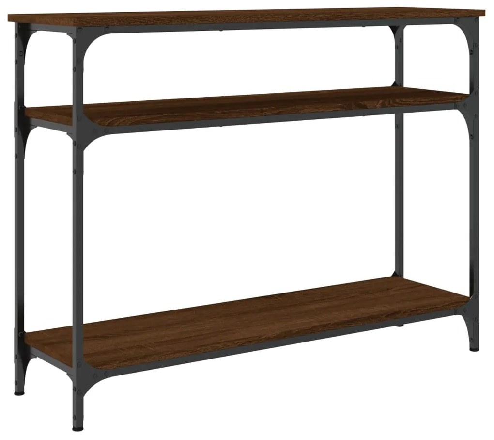 Mesa consola 100x29x75 cm derivados madeira carvalho castanho