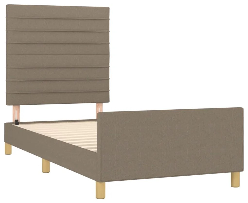 Estrutura de cama sem colchão 90x190 cm tecido cinzento
