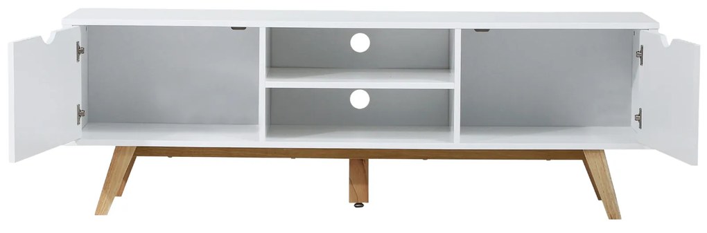 Armário de TV com armários Prateleiras Gerenciamento de cabos 150x39x50 Branco