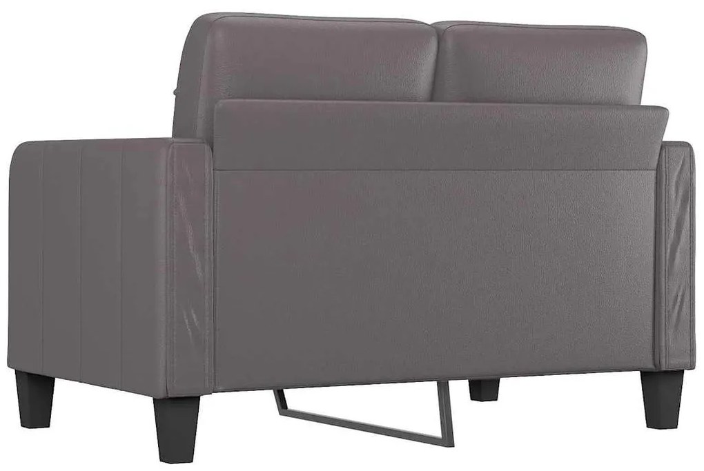 Sofá de 2 lugares 120 cm couro artificial cinza