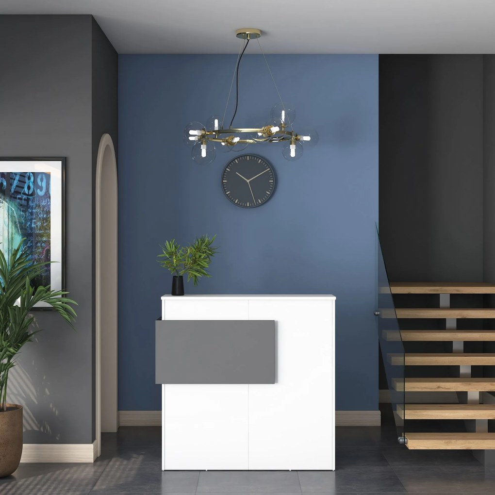 Mesa de Receção MA102 – Branco Antracite – 110x110x40 cm