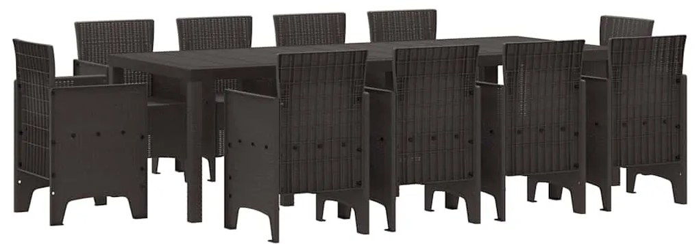 Conjunto de Jantar de Jardim 11 pcs Castanho 250 x 100 x 73 cm