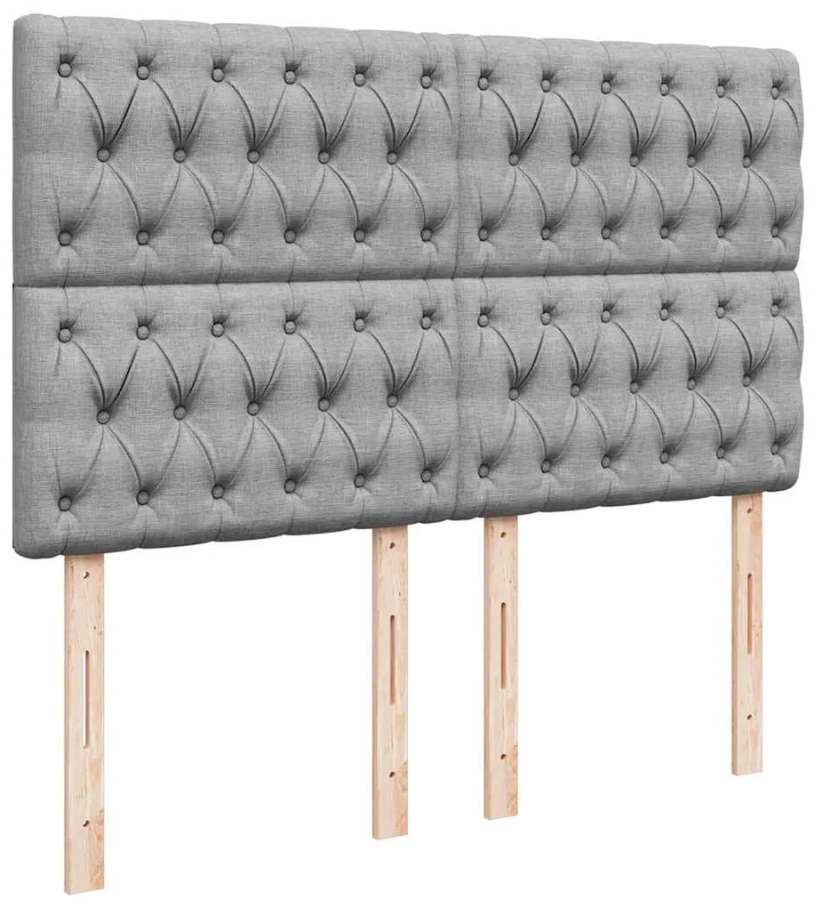 Estrutura de cama otomana com colchão 140x190 cm cinzento claro