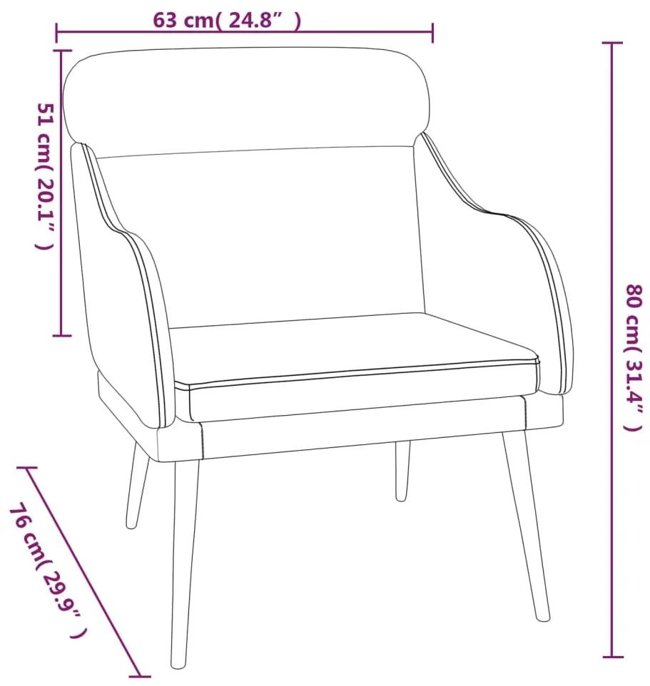 Cadeira com apoio de braços 63x76x80 cm veludo azul