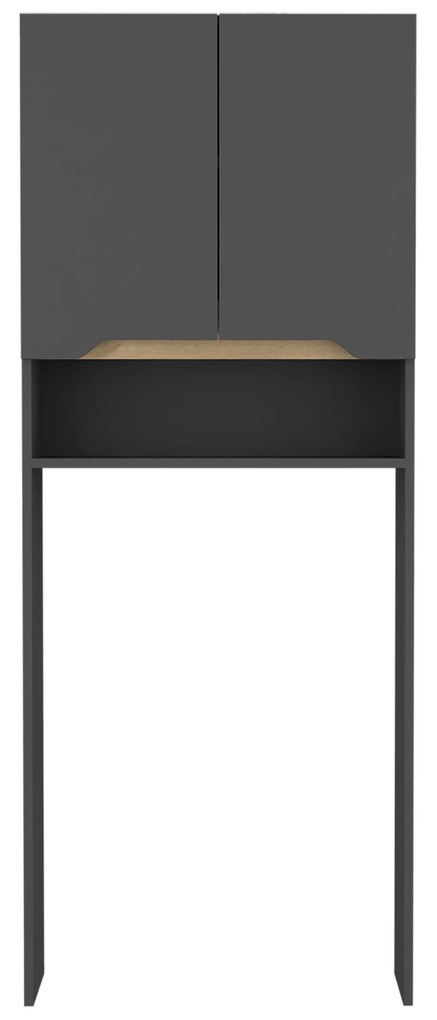 Armário Casa de Banho Sobre Sanita Laurent. Com 2 portas 160 cm a x 63,1 cm e x 25cm P. cor de chumbo/duna