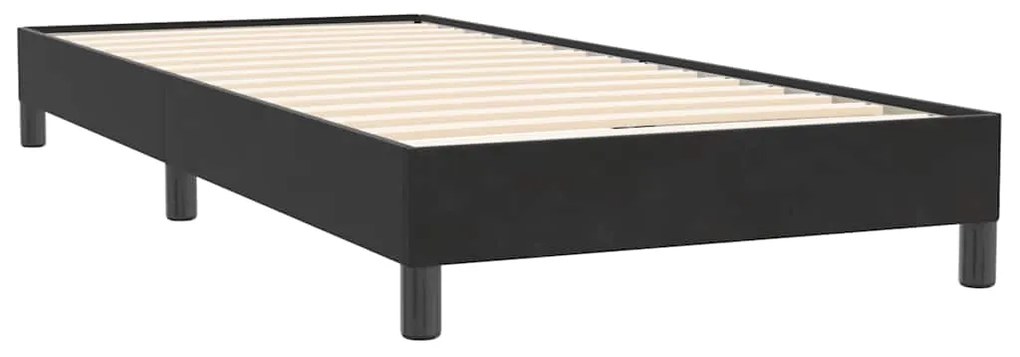 Cama com molas/colchão 80x220 cm veludo preto