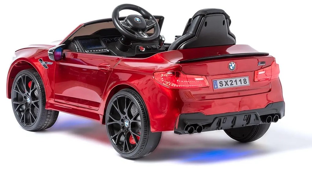 BMW M5 COM MP4 E DRIFT CARRO ELÉTRICO INFANTIL 24V VERMELHO