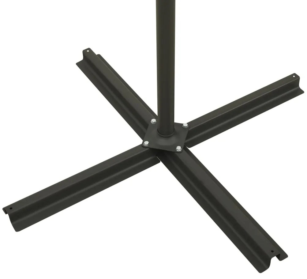 Guarda-sol jardim cantilever c/ poste/luzes LED 300cm antracite